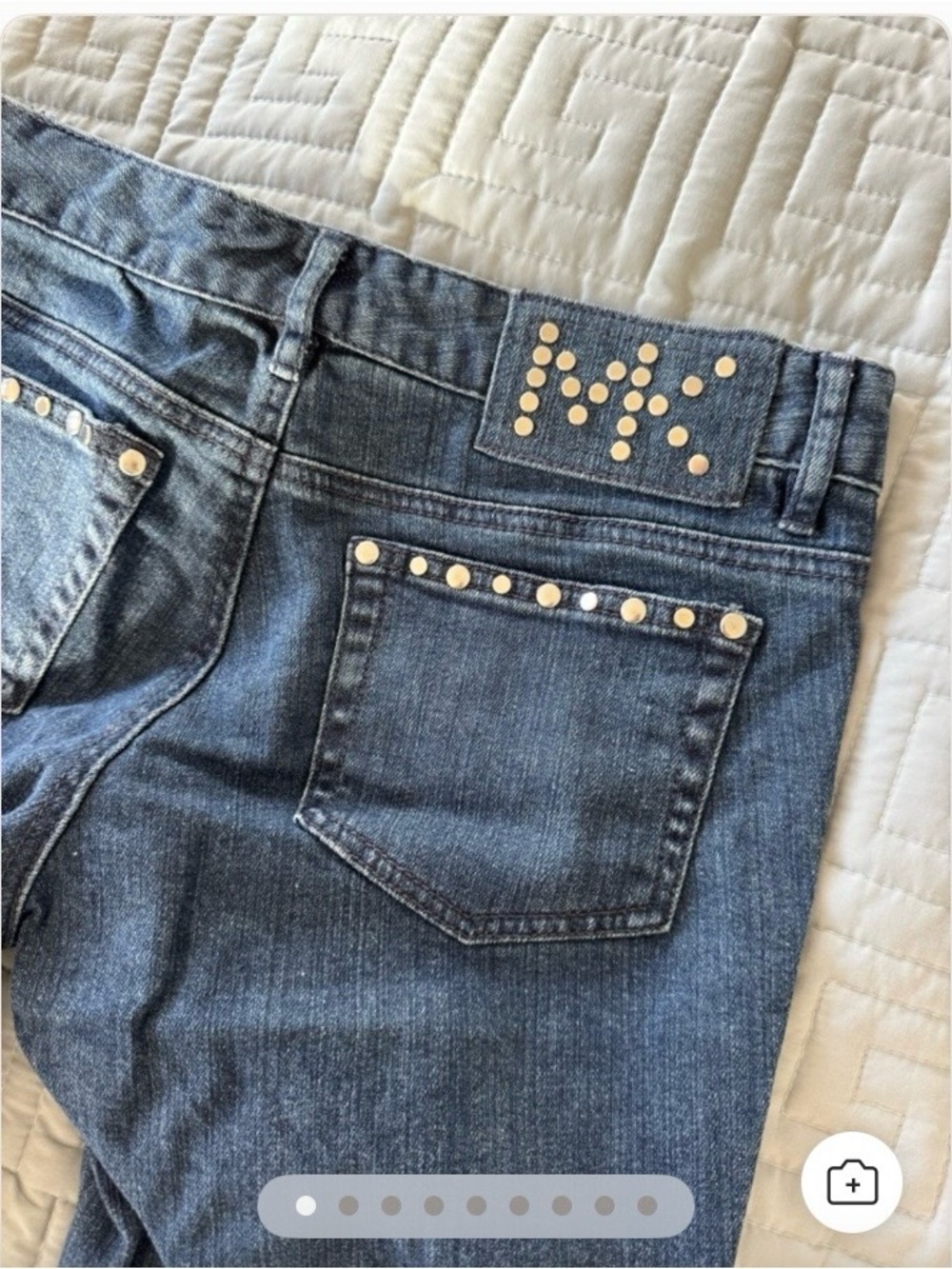 NWT, MICHAEL Michael Kors Blue Denim Bootcut Jeans with Stud Accents
